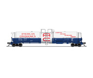 модель BLI 3831 Четырехосная железнодорожная цистерна повышенной емкости для транспортировки и хранения жидких криогенных продуктов: кислорода, азота или аргона. Принадлежность American Cryogenics 