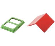модель Faller 150400 Expansion Set - Basic -- For Paintable Fold & Snap Cardstock. Набор для сборки (KIT) - Red Roof & Green Floor #1  