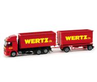 модель Herpa 158282 Truck Mercedes Actros L & Trailer w/Roll-Off Container Load -- Wertz 