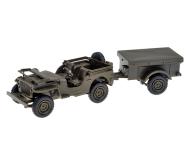 модель Herpa 741989 1/4-Ton General Purpose Truck (Jeep) & Covered Trailer - Серия Roco MiniTanks. -- WWII US & Allies  