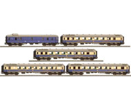 модель Liliput L382003 Набор из 5 вагонов поезда Rheingold: 1 кл. SA4u-28 2шт., 2 кл. SB4u-28 2шт., багажный вагон SPw4u-28. Принадлежность DRG. Эпоха II 