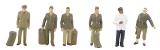 модель Preiser 1010248 Military - United States WWII - Painted Figure Sets -- Army Personnel for Troop Sleeper (w/Pullman Porter & mp набор из 6 фигурок)  