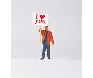модель Preiser 29039 Мужчина с плакатом I Love You 