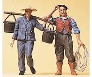 модель Preiser 45105 Железнодорожные рабочие - 1900-е (Painted Figure Set) -- Chinese Man w/Water Bucket & Standing Man w/Rope  