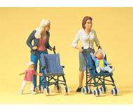 модель Preiser 45114 Women & Дети w/Strollers (2 of Each)  