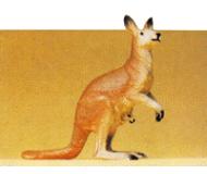 модель Preiser 47537 Дикие животные, масштаб 1:24 - 1:25. Standing Kangaroo  