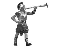 модель Preiser 50203 Roman Legions Figures 1:24 Scale -- Soldier Marching w/Fanfare Trumpet  