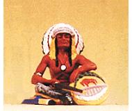 модель Preiser 54622 Wild West Figures - Native Americans: 1:25 -- Seated Chief w/Rifle & Shield  
