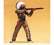 модель Preiser 54623 Wild West Figures - Native Americans: 1:25 -- Standing Chief, Firing Rifle  