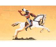 модель Preiser 54658 Wild West Figures - Native Americans: 1:25 -- Mounted Indian Warrior, Throwing Spear  