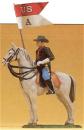 модель Preiser 54754 United States Cavalry: 1:25 -- Mounted Trooper Holding Guidon, Standing Horse  
