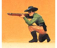 модель Preiser 54801 Wild West Figures - Cowboys & Trappers 1:24 Scale -- Kneeling Cowboy Firing Rifle  