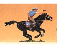 модель Preiser 54819 Wild West Figures - Cowboys & Trappers 1:24 Scale -- Mounted Cowboy Firing Pistol  