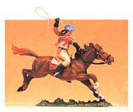 модель Preiser 54822 Wild West Figures - Cowboys & Trappers 1:24 Scale -- Mounted Cowboy Throwing Rope  