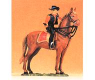модель Preiser 54823 Wild West Figures - Cowboys & Trappers 1:24 Scale -- Mounted Sheeriff w/Drawn Pistol, Standing Horse  