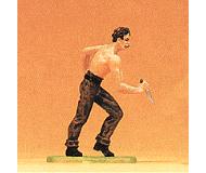 модель Preiser 54965 Karl May Wild West Figures: 1:25 -- Old Shatterhand Attacking w/Knife  