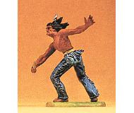 модель Preiser 54966 Karl May Wild West Figures: 1:25 -- Native American Attacking w/Knife  