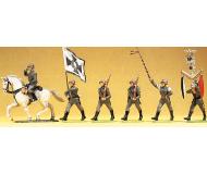 модель Preiser 56050 German Armed Forces Figures 1935-1945: Wehrmacht Honor Guard Marching: 1:25 -- Officer Riding Saluting  