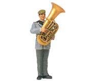 модель Preiser 64357 Military - Modern German Army (BW) - Unpainted Band Figure (Plastic Kit) -- Male Tuba Player  