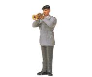 модель Preiser 64358 Military - Modern German Army (BW) - Unpainted Band Figure (Plastic Kit) -- Male Trumpet Player  