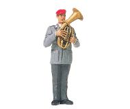 модель Preiser 64364 Military - Modern German Army (BW) - Unpainted Band Figure (Plastic Kit) -- Male Tenor Horn Player  