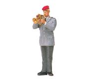 модель Preiser 64366 Military - Modern German Army (BW) - Unpainted Band Figure (Plastic Kit) -- Male Coronet Player  