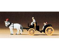 модель Preiser 79481 Horse & carriage-black 