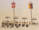 модель Vollmer 45143  Набор для сборки assortement of tables. chairs. sun-umbrellas and flags.  